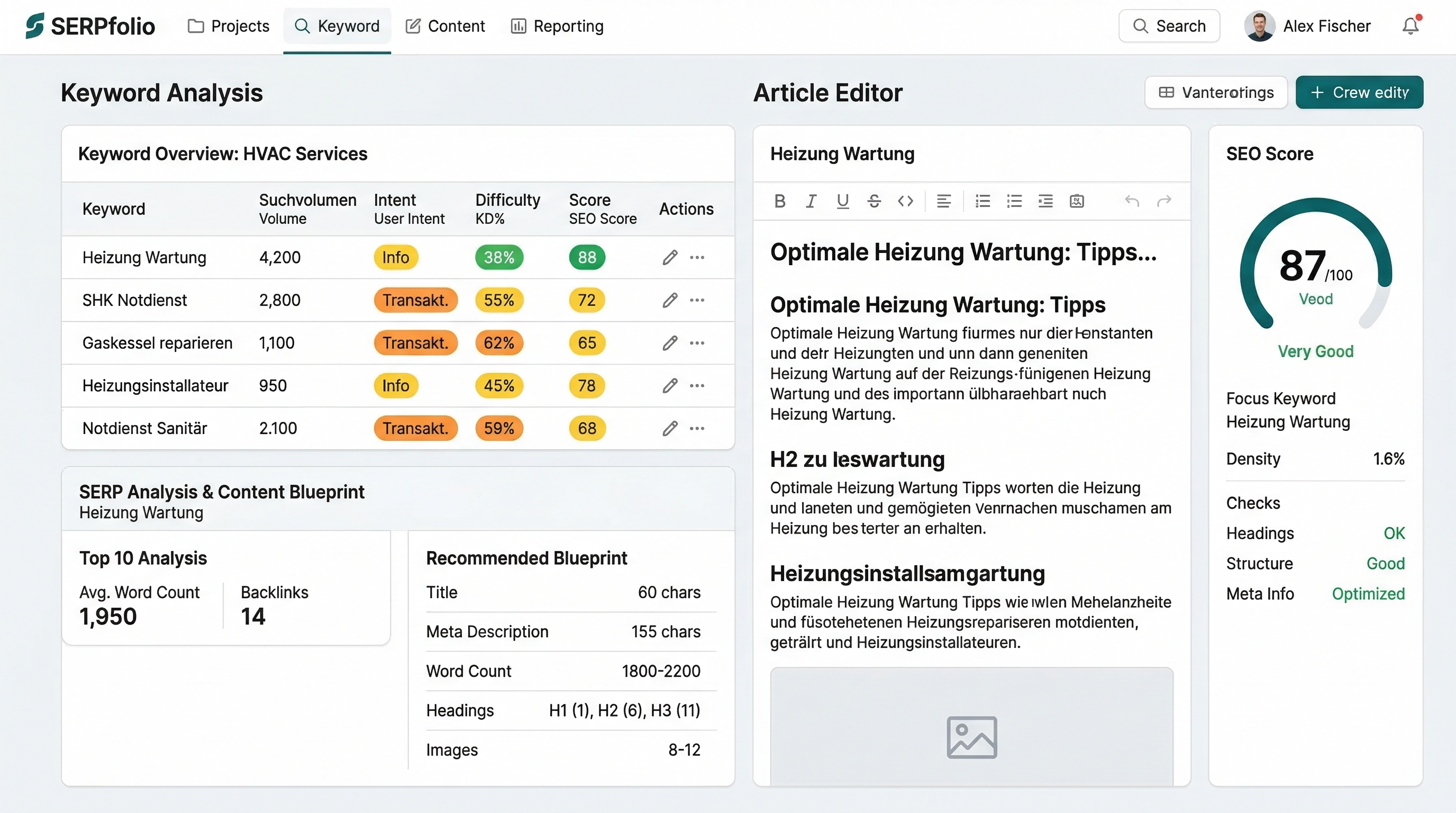Content-Produktion mit Keyword-Analyse